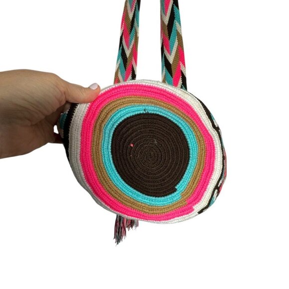 Wayuu Mochila Bag 100% Authentic Handmade Large Size drawstring bucket handbag - Picture 4 of 10